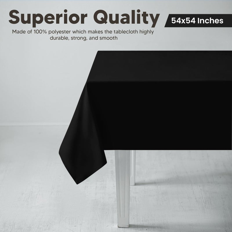 Utopia Kitchen Square Table Cloth 2 Pack(54x54 Inches, Black), Tablecloth Machine Washable, Polyester Table Cover for Dining, Buffet Parties, Picnics, Events, Weddings and Restaurants - Image 2